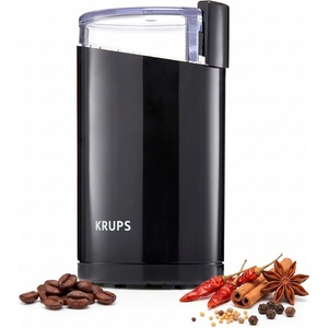 KRUPS Precision Electric Coffee Grinders, 3 oz Capacity, 200W Motor, Stainless Steel Blades for Uniform Grinding of Beans, Herb and Nuts, Coffee and Spice Grinder Electric, (Black)(Black)
