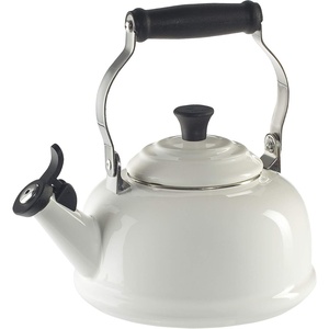Le Creuset Enamel On Steel Whistling Tea Kettle, 1.7 qt., Cerise(White)