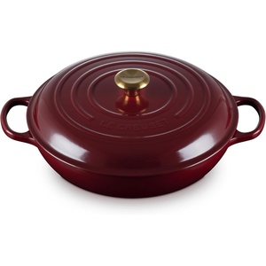 Le Creuset Enameled Cast Iron Signature Braiser, 3.5 qt., Cerise(Garnet)