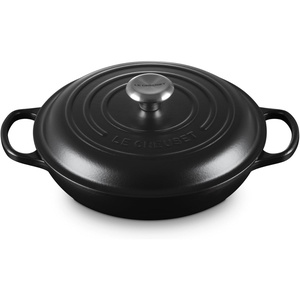 Le Creuset Enameled Cast Iron Signature Braiser, 3.5 qt., Cerise(Licorice)