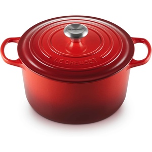 Le Creuset Enameled Cast Iron Signature Deep Round Oven, 6.5 qt., Artichaut(Cerise)