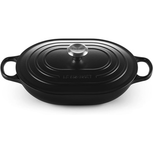 Le Creuset Enameled Cast Iron Signature Oval Casserole with Lid, 3.75 qt., Sea Salt(Licorice)