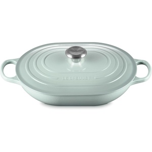 Le Creuset Enameled Cast Iron Signature Oval Casserole with Lid, 3.75 qt., Sea Salt(Sea Salt)