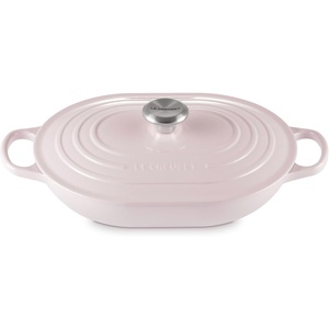 Le Creuset Enameled Cast Iron Signature Oval Casserole with Lid, 3.75 qt., Sea Salt(Shallot)