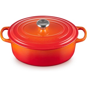 Le Creuset Enameled Cast Iron Signature Oval Dutch Oven, 8 qt., Cerise(Flame)
