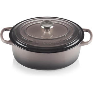 Le Creuset Enameled Cast Iron Signature Oval Dutch Oven, 8 qt., Cerise(Oyster)