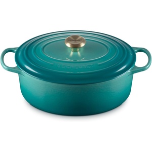 Le Creuset Enameled Cast Iron Signature Oval Dutch Oven, 8 qt., Cerise(Riviera)