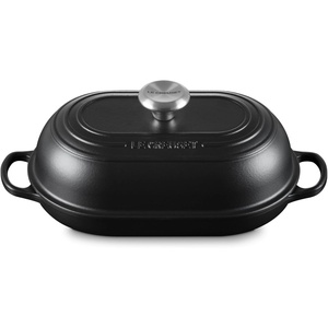 Le Creuset Enameled Cast Iron Signature Round Bread Oven, 9.5 inch, White(Licorice)