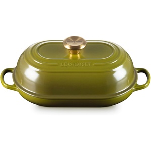 Le Creuset Enameled Cast Iron Signature Round Bread Oven, 9.5 inch, White(Olive)