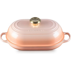 Le Creuset Enameled Cast Iron Signature Round Bread Oven, 9.5 inch, White(Peche)