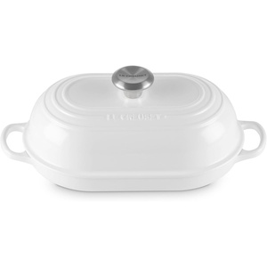 Le Creuset Enameled Cast Iron Signature Round Bread Oven, 9.5 inch, White(White)