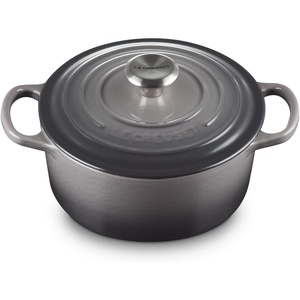 Le Creuset Enameled Cast Iron Signature Round Dutch Oven, 7.25 qt., Cerise(Oyster)