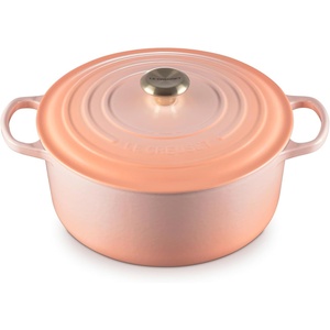 Le Creuset Enameled Cast Iron Signature Round Dutch Oven, 7.25 qt., Cerise(Peche)