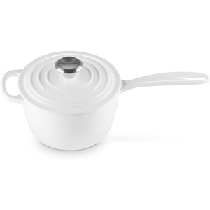 Le Creuset Enameled Cast Iron Signature Saucepan, 2.25 qt., Flame(White)