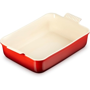 Le Creuset Stoneware Heritage Deep Rectangular Lasagna Dish, 6.75 qt., Cerise(Cerise)