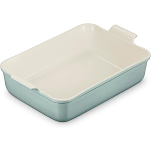 Le Creuset Stoneware Heritage Deep Rectangular Lasagna Dish, 6.75 qt., Cerise(Sea Salt)