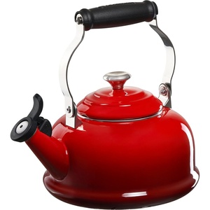 Le Creuset Whistling Tea Kettle with Metal Finishes, 1.7 qt., Stainless Steel(Cerise)