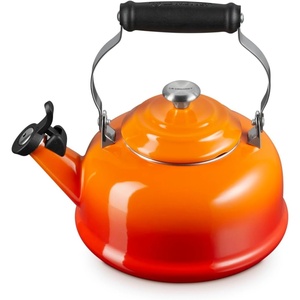 Le Creuset Whistling Tea Kettle with Metal Finishes, 1.7 qt., Stainless Steel(Flame)