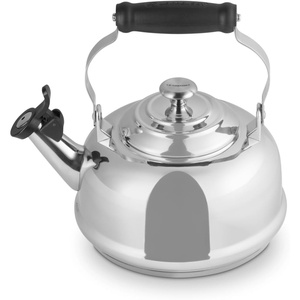 Le Creuset Whistling Tea Kettle with Metal Finishes, 1.7 qt., Stainless Steel(Stainless Steel)