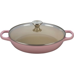 Le Creuset of America Enameled Cast Iron Buffet Casserole with Glass Lid, 3 1/2 quart, Flame(Hibiscus)