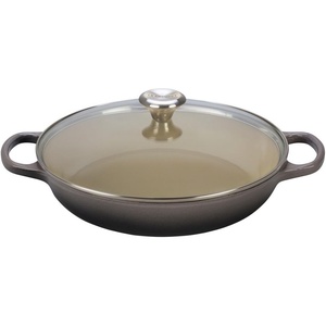 Le Creuset of America Enameled Cast Iron Buffet Casserole with Glass Lid, 3 1/2 quart, Flame(Oyster)