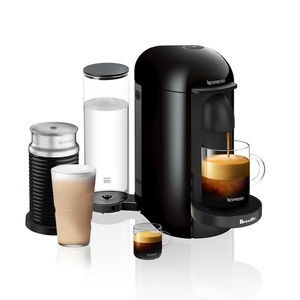 Nespresso Vertuo Plus Deluxe Coffee and Espresso Maker by Breville, Piano Black with Aeroccino Milk Frother(Ink Black)