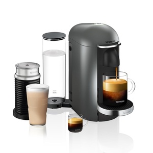 Nespresso Vertuo Plus Deluxe Coffee and Espresso Maker by Breville, Piano Black with Aeroccino Milk Frother(Titan)