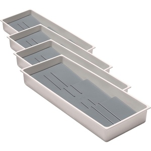 OXO Good Grips Kitchen Drawer, Expandable Utensil Organizer, White(Compact (Pack of 4))