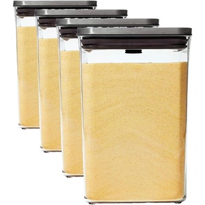 OXO Steel POP Container Big Medium Square – 4.4 Qt for Flour, Sugar and More,Grey(4.4 QT/4.2 L)