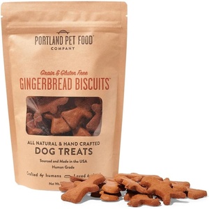 Portland Pet Food Company Bacon Dog Treats Healthy Biscuits for Large Medium & Small Dogs – Grain-Free, Human-Grade, All Natural Dog Cookies, Snacks & Training Treats – Made in the USA – 5 oz(Gingerbread)