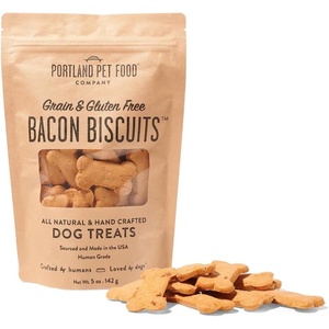 Portland Pet Food Company Bacon Dog Treats Healthy Biscuits for Large Medium & Small Dogs – Grain-Free, Human-Grade, All Natural Dog Cookies, Snacks & Training Treats – Made in the USA – 5 oz(Bacon)