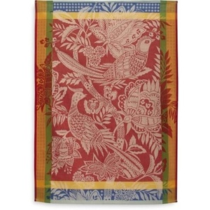 Sur La Table Birds of Paradise Kitchen Towel, Illustrated Cotton Towel with Vibrant Tropical Bird and Botanical Design