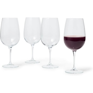 Sur La Table Bistro Red Wine Glasses, Set of 4, Classic Large-Bowl Red Wine Glasses in Crystal-Clear Glass for Everyday and Entertaining, Set of 4