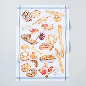 Sur La Table Bread Kitchen Towel, Illustrated Cotton with Artisan Bread and Baking Design