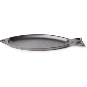 Sur La Table Cast Iron Fish Pan, Black