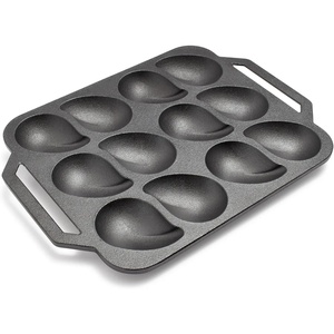 Sur La Table Cast Iron Oyster Pan, 12 Cavity, Black
