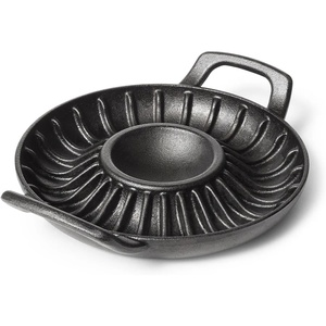 Sur La Table Cast Iron Shrimp Pan, Pre-Seasoned Grill-and-Serve Skillet with Handles for Seafood and Tapas, 10 in