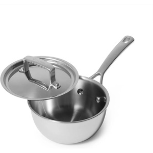 Sur La Table Classic 5-Ply Stainless Steel Saucepan, 5-Ply Construction for Even Heat, Precise Saucing and Everyday Stovetop Cooking