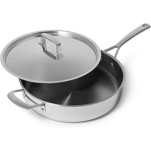 Sur La Table Classic 5-Ply Stainless Steel Sauté Pan, 5 Qt, Silver