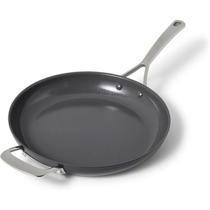 Sur La Table Classic Hard Anodized Ceramic Nonstick Skillet, 12 in, PFOA-Free Ceramic Coating and Stay-Cool Handle for Searing, Sautéing and Frying, 12 in
