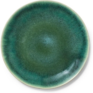 Sur La Table Cloud Dinner Plate, Emerald Green, Handcrafted Stoneware with Organic Cloud-Form Edge for Everyday Dining(Emerald)