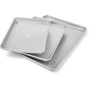 Sur La Table Commercial Baking Pan Set, 3-Piece Aluminized Steel Pans, Commercial Quality, Made in USA