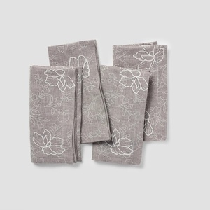 Sur La Table Embroidered Floral Napkins, Set of 4, Blue