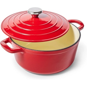 Sur La Table Enameled Cast Iron Round Dutch Oven, 4 qt, Red(Red)
