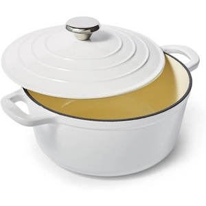 Sur La Table Enameled Cast Iron Round Dutch Oven, 4 qt, Red(White)