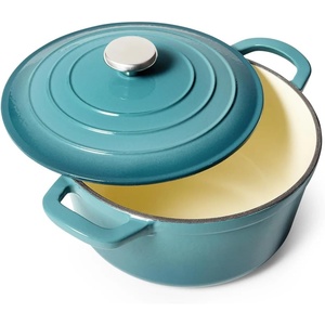 Sur La Table Enameled Cast Iron Round Dutch Oven, 5 qt, Light Blue