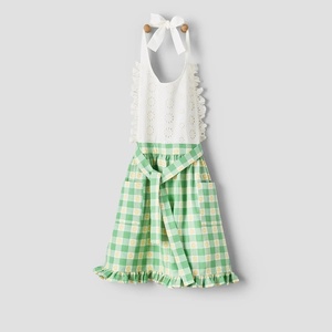 Sur La Table Floral Gingham Apron, Green