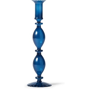 Sur La Table Glass Taper Candle Holder, 10.5″, Navy