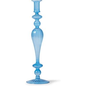 Sur La Table Glass Taper Candle Holder, 13.5″, Sky Blue(Sky Blue)