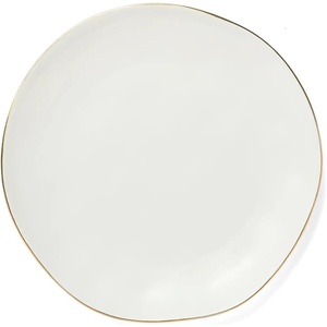 Sur La Table Gold Rimmed Dinner Plate, White